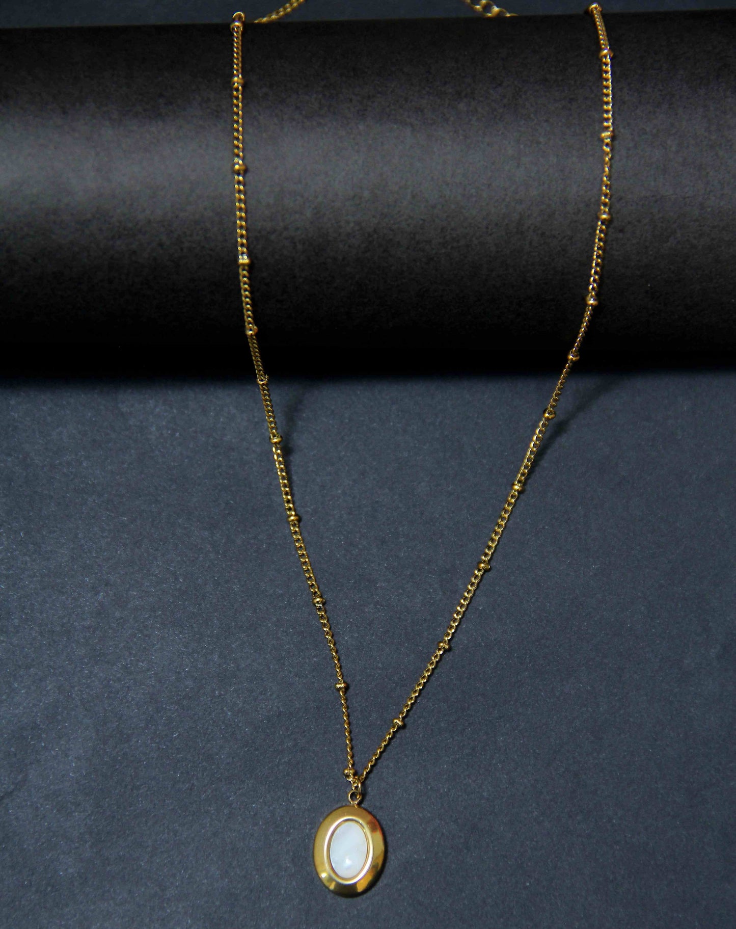 Gold-Plated Mother of Pearl Pendant Necklace